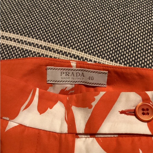 Prada orange and white floral pant - Picture 4 of 5